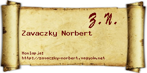 Zavaczky Norbert névjegykártya