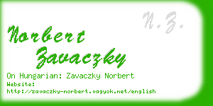 norbert zavaczky business card
